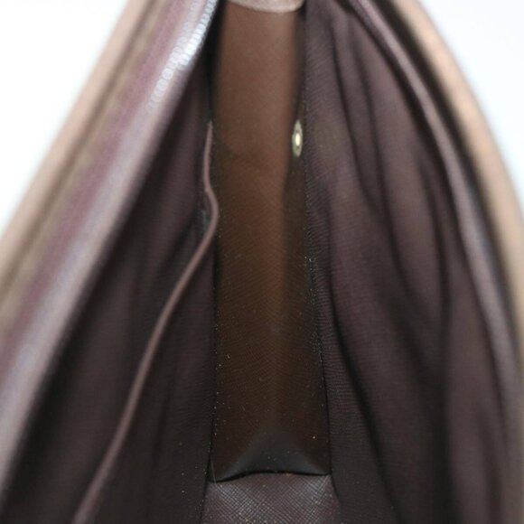 Burberrys Nova Check Clutch Bag Nylon Canvas Brown - Picture 13 of 16